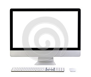 Modern computer monitor with blank screen photo