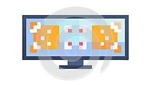 Modern Computer Monitor Digital Display Interface, vector design Generative AI