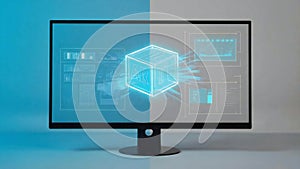 Augmented Reality (AR) Concept on Computer Monitor