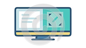 Modern Computer Monitor Icon, Digital Display Vector, vector design Generative AI