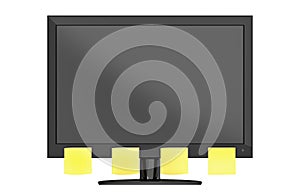 Modern Computer Monitor With Notes