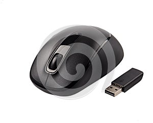 Modern computer mouse wireless isolated on white background