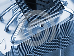 Modern computer processor with big cooler
