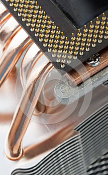 Modern computer processor with big cooler