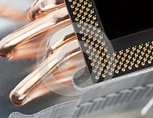 Modern computer processor with big cooler