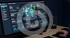 Global Business Performance Dashboard with Earth Visualization