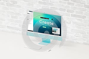 Modern computer screen displays online website creator interface with editor