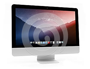 Modern computer screen on white background 3D rendering