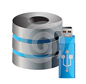 Modern computer server and usb stick