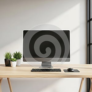 Modern computer setup isolated on white background