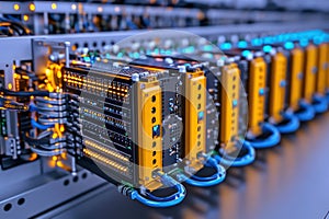 Modern Computer Technology Concept: Machine Learning with Artificial Intelligence, Deep Data Mining, and 3D Rendering