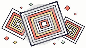 Modern Concentric Squares Pattern Vector, Abstract Geometric Design, vector design Generative AI