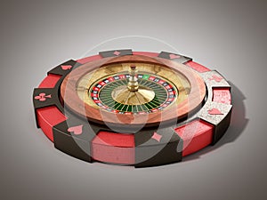 Modern concept of the casino logo roulette is on playing props 3