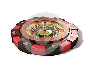 Modern concept of the casino logo roulette is on playing props 3