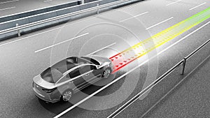 modern concept of a safe car Collision avoidance system 3d render image