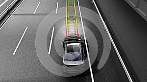 Modern concept of a safe car Collision monitoring system 3d rend