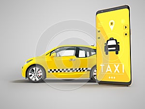 Modern concept of taxi calling an electric car with a smartphone