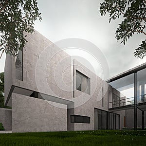 Modern concrete minimalist home