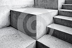 Modern concrete staircase as abstract architectureal background