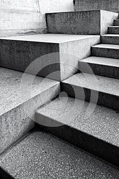 Modern concrete staircase as abstract architectureal background