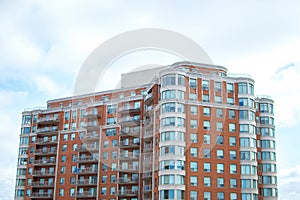 Modern condo buildings with huge windows and balconies in Montreal