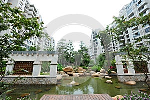 Modern condominiums garden photo