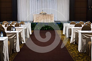 modern conference hall interior with chairs. seminar room with e