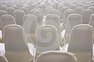 modern conference hall interior with white chairs. seminar room