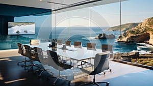 A Modern conference room with a glass wall HD glass wall mockup 1920 * 1080 background