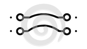 Modern Connected Dots Circuit Vector. Data Flow and Network Link, vector design Generative AI