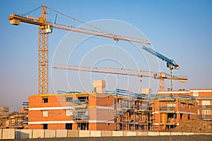 Modern constraction site in working