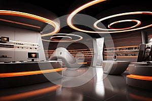 Modern consumer electronics store interior
