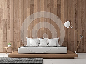 Modern contemporary bedroom interior 3d rendering image. photo
