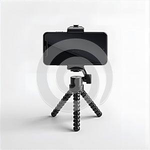 Modern Content Creator Setup with Smartphone on Tripod