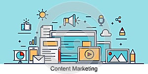 Modern content marketing concept photo