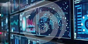 The modern control room features hightech screens for data visualization and analysis AIG62