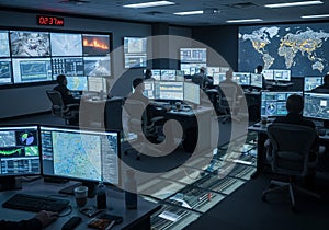 A modern control room with operators