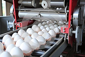 Modern conveyor system for chicken eggs for precise and reliable transport.