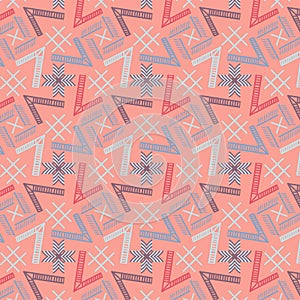 Modern cool colorful geometric repeating pattern in pink