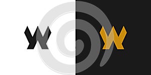 .Modern and cool AW logo design