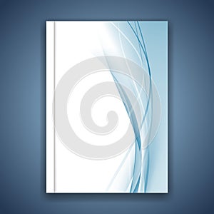 Modern copybook brochure cover design wave layout photo