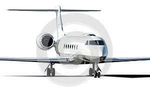 Modern corporate business jet isolated on a white background