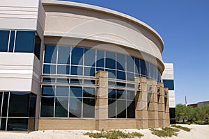 Modern corporate office building entrance