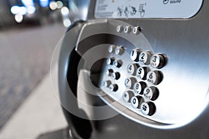 Modern counter with payphones at the airport