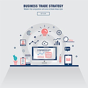 Modern country development flat indystry map