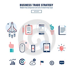 Modern country development flat indystry map