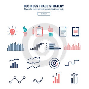 Modern country development flat indystry map