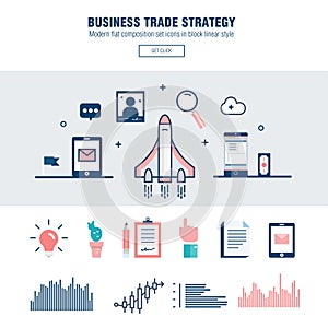 Modern country development flat indystry map