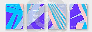 Modern cover collection design vector. Abstract retro style pastel purple pink lines texture. Striped trend background. Futuristic