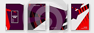 Modern cover collection design vector. Abstract retro style purple red black lines texture. Striped trend background. Futuristic